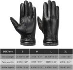 isilila Italian Sheepskin Leather Gloves for Men, Winter Warm Fleece Lined Touch Screen Driving Gloves - Image 6